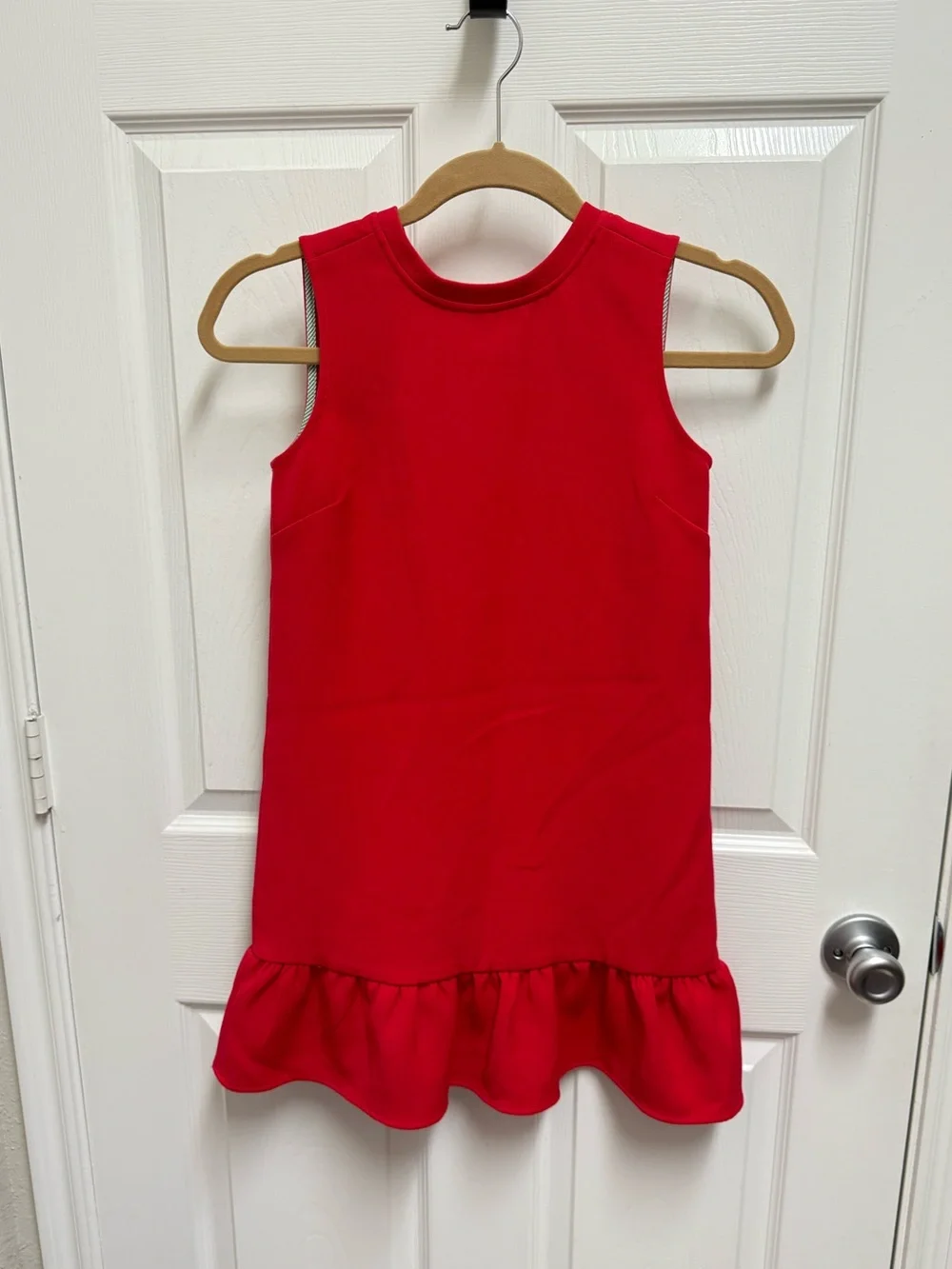 Vineyard Vines Bright Red Sleeveless Ruffle-Hem Dress